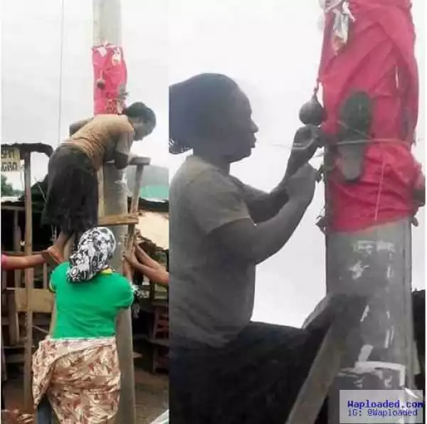 Fed up residents tie charms to NEPA poles to stop officials from disconnecting them (photo)
